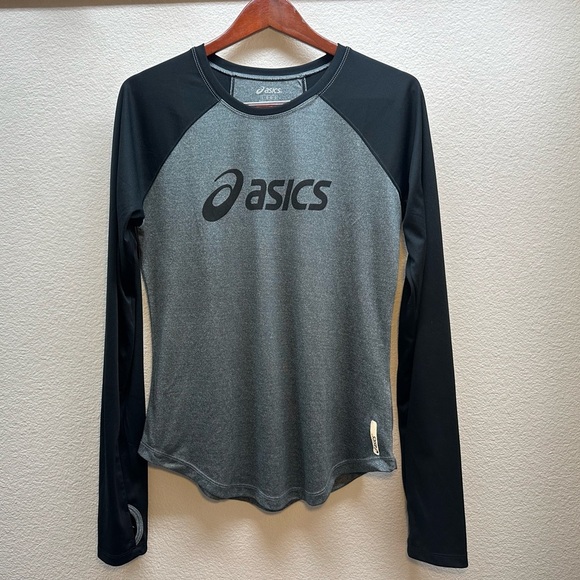 ASICS Women's Black and Gray Long Sleeve Shirt - Picture 1 of 4
